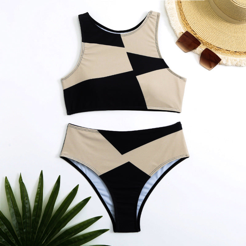 Damen Sportliches Crop-Top Bikini-Set EB