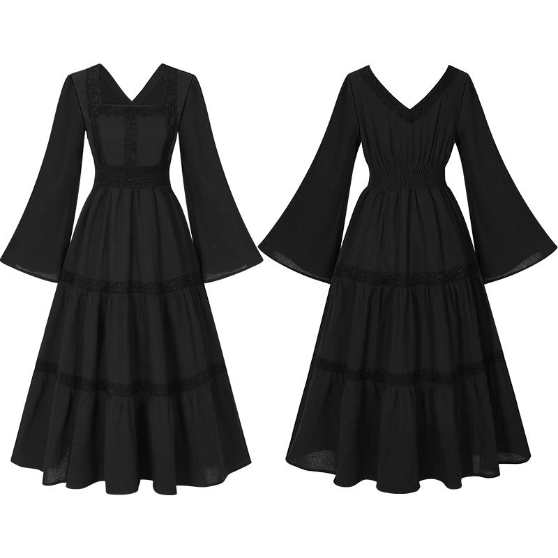Damen nan romantisches Maxikleid mit Carmen-Ausschnitt, Puffärmeln, tailliertem Mieder und seitlicher Raffung Eb