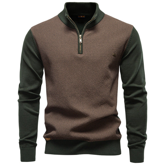 Herren Stehkragenpullover mit strukturiertem Muster EB