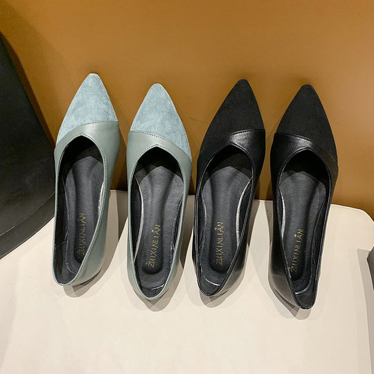 Damen elegante Ballerinas mit spitzem Zehenbereich EB