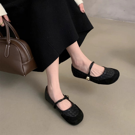Damen Ballerinas mit modischem geflochtenem Design und eleganter Schleifen-Applikation EB