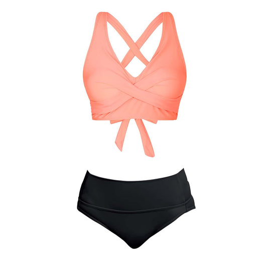 Damen Zweiteiliger Badeanzug mit floralem Design EB