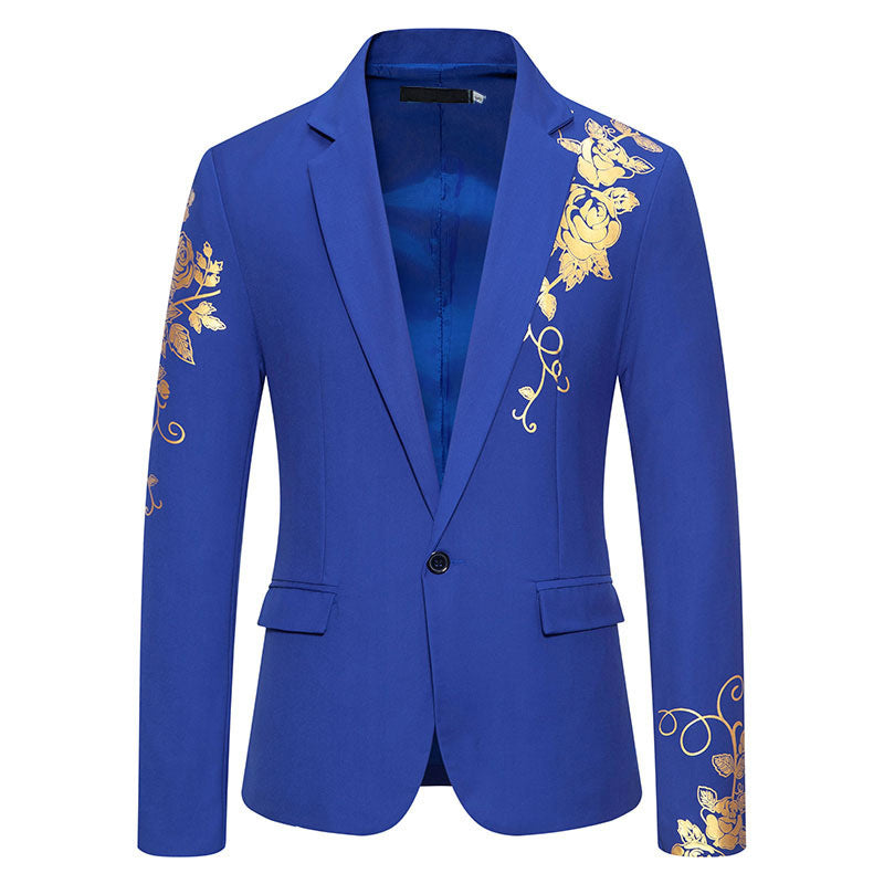 Herren eleganter Blazer mit floralem Stickdesign und feinen Details EB