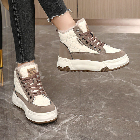 Damen Modische Winter Sneaker mit kuscheligem Innenfutter und robustem Profil EB