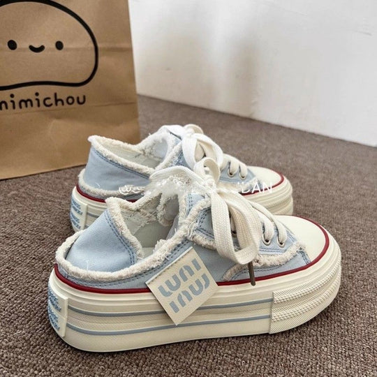 Damen Bequeme Plateausneaker mit trendigem Design und einzigartiger Textur EB