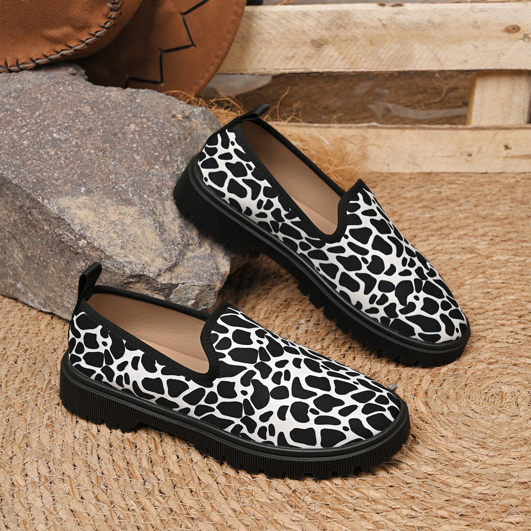 Damen Slip-On Sneaker mit tierischem Muster EB