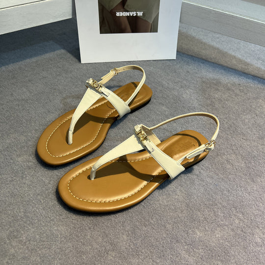 Damen Zehentrenner-Sandalen mit eleganten Riemen und komfortablem Fußbett EB