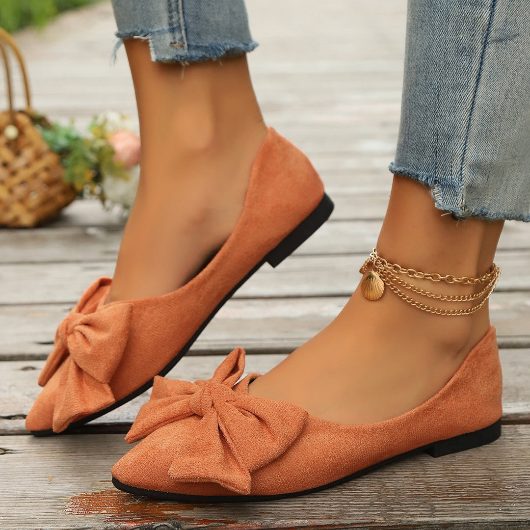 Damen Ballerinas mit modischem Schleifen-Design EB