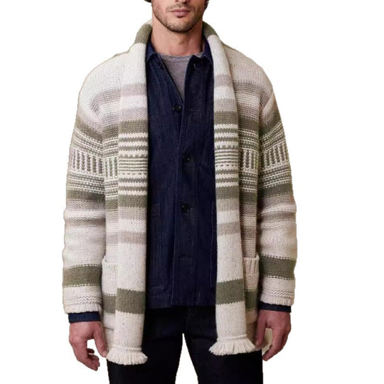 Herren Strickjacke mit modernem Muster und praktischen Taschen EB