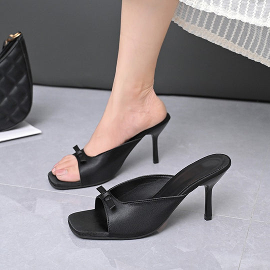 Damen Offene High-Heel Sandalen mit elegantem Schleifendetail EB