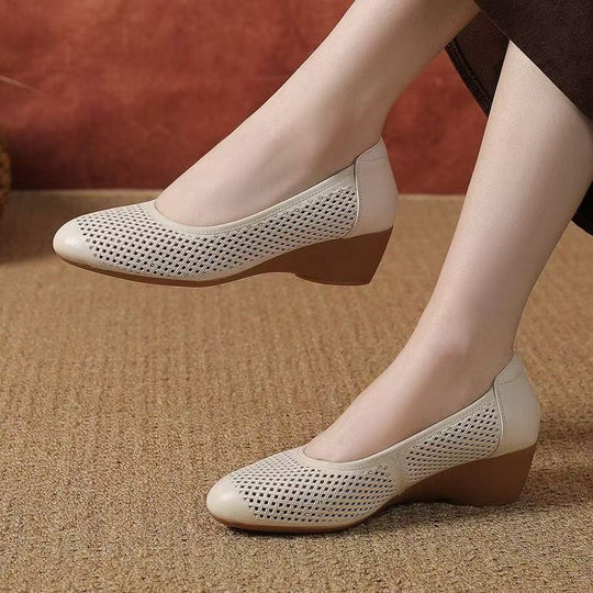 Damen Elegante und atmungsaktive Ballerinas mit Durchbrochenem Design EB