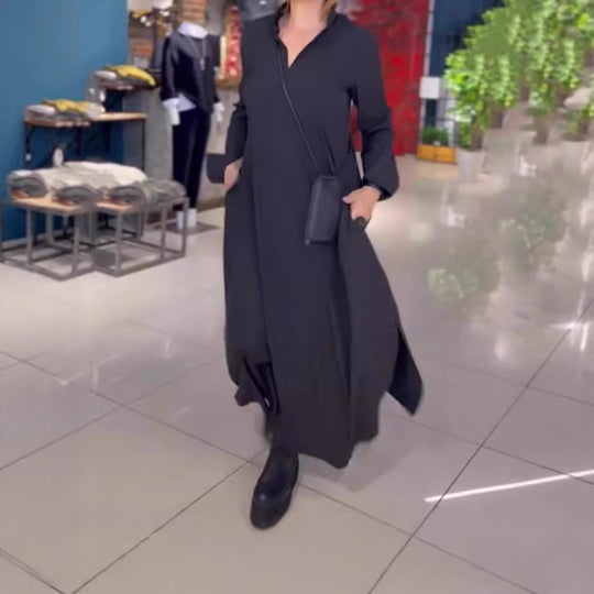 Damen Hemdkleid mit praktischen Seitentaschen und fließendem Schnitt EB