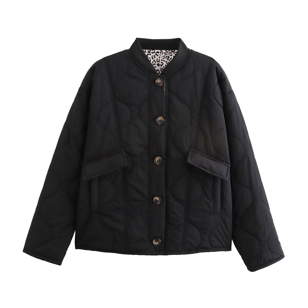 Damen gesteppte Übergangsjacke mit praktischen Knopfdetails und modischen Taschen EB