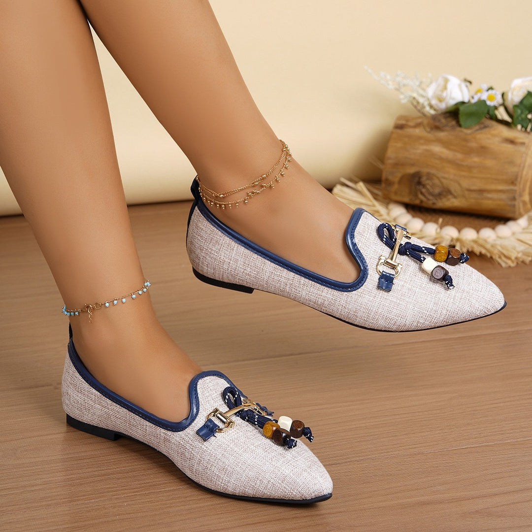 Damen elegante Ballerinas mit modischem Dekor EB