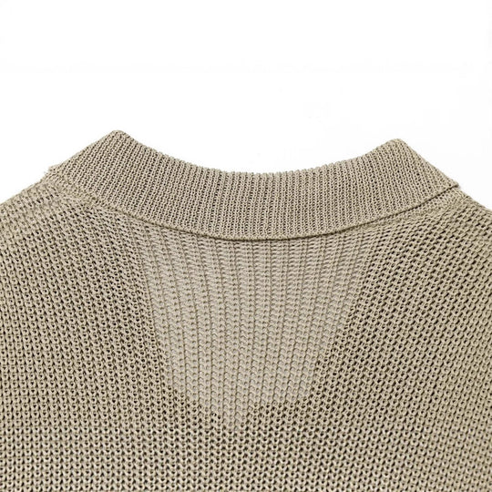 Damen geschnittene Strickjacke mit eleganten Knöpfen und strukturierter Oberfläche EB