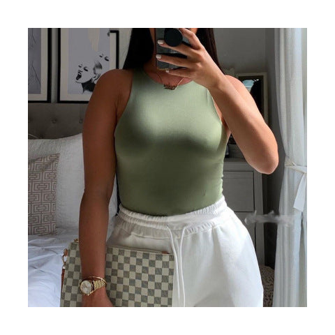 Damen Figurbetontes Tanktop mit breitem Trägerdesign EB