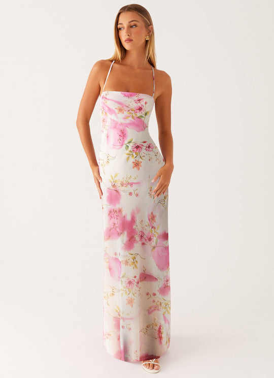 Damen Maxikleid mit floralem Muster EB