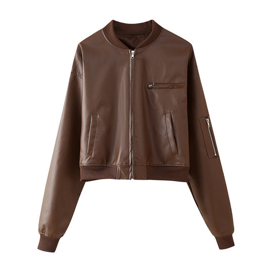 Damen Bikerjacke aus hochwertigem Kunstleder EB
