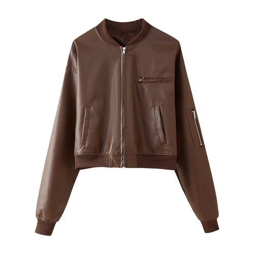 Damen Bikerjacke aus hochwertigem Kunstleder EB