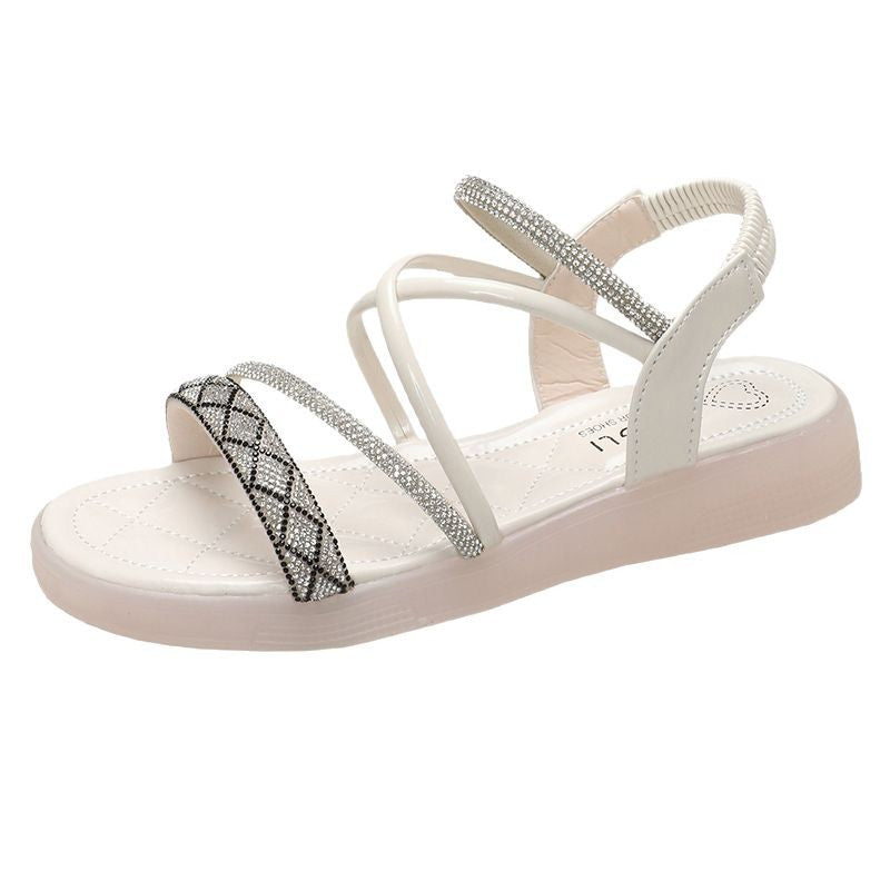 Damen Elegante und komfortable Sandalen mit dekorativem Strass-EB