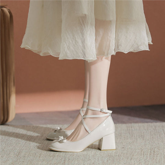 Damen elegante Slingback-Pumps mit dekorativer Schleifenapplikation EB