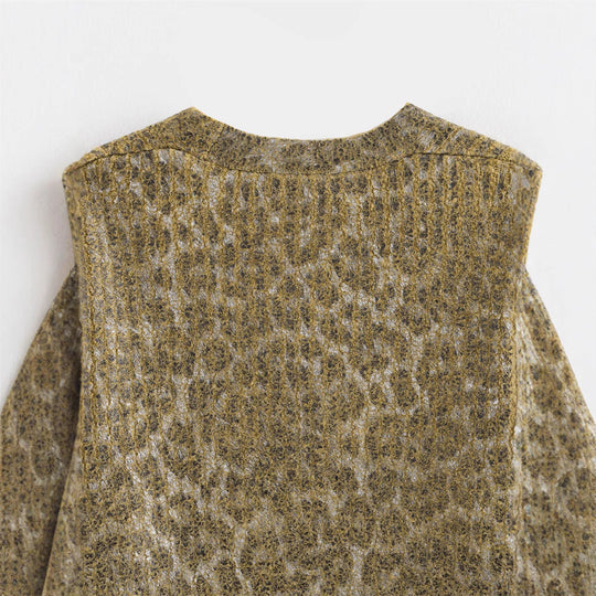 Damen Kuschelige Strickjacke mit animalischem Muster EB