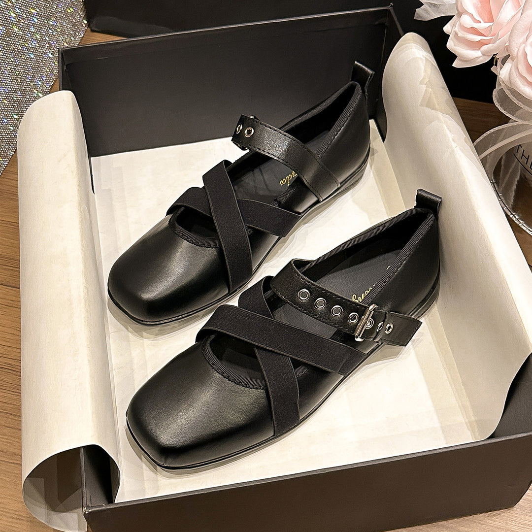 Damen Komfortable Ballerinas mit verstellbarem Riemendesign EB