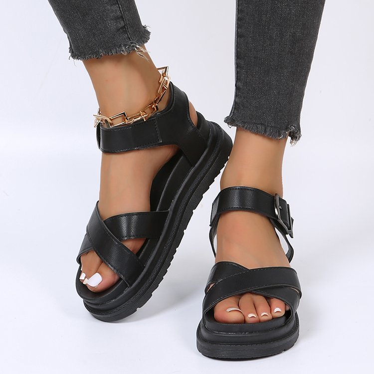 Damen Sandalen mit verstellbarem Riemen und rutschfester Sohle EB