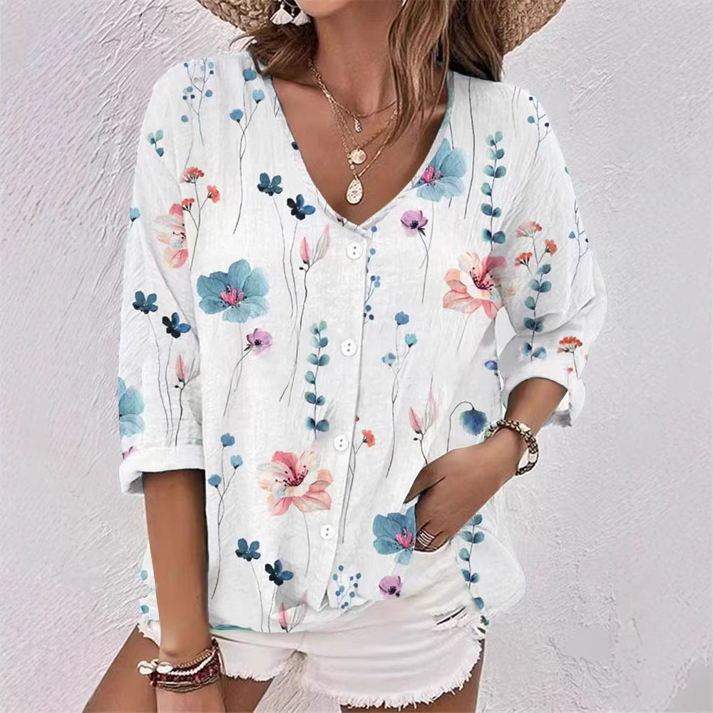 Damen Bluse mit floralem Druck und lässigem Schnitt EB
