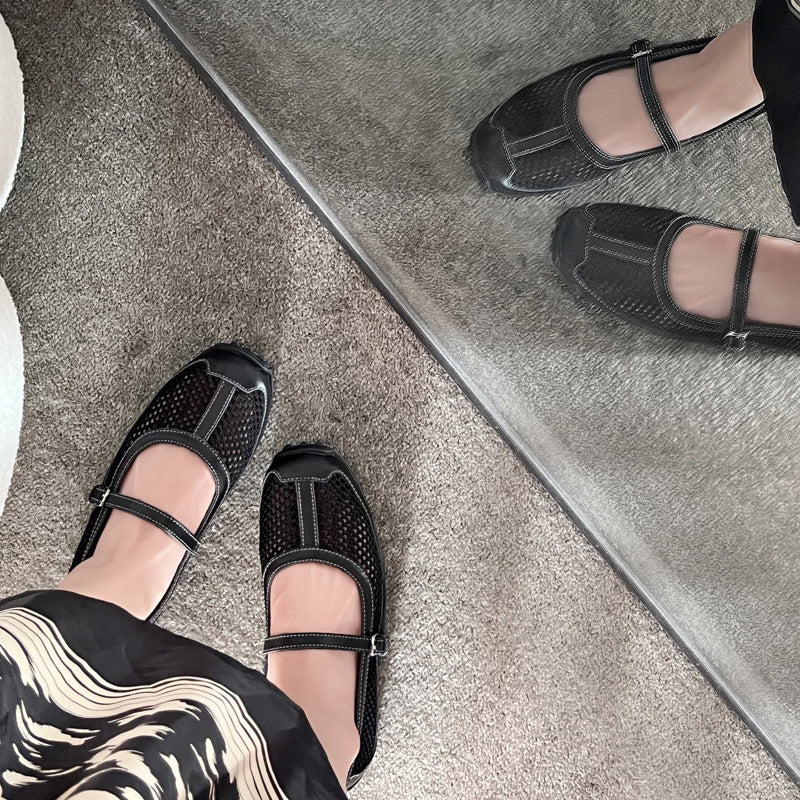 Damen Ballerinas mit elegantem Riemchen und atmungsaktivem Obermaterial EB