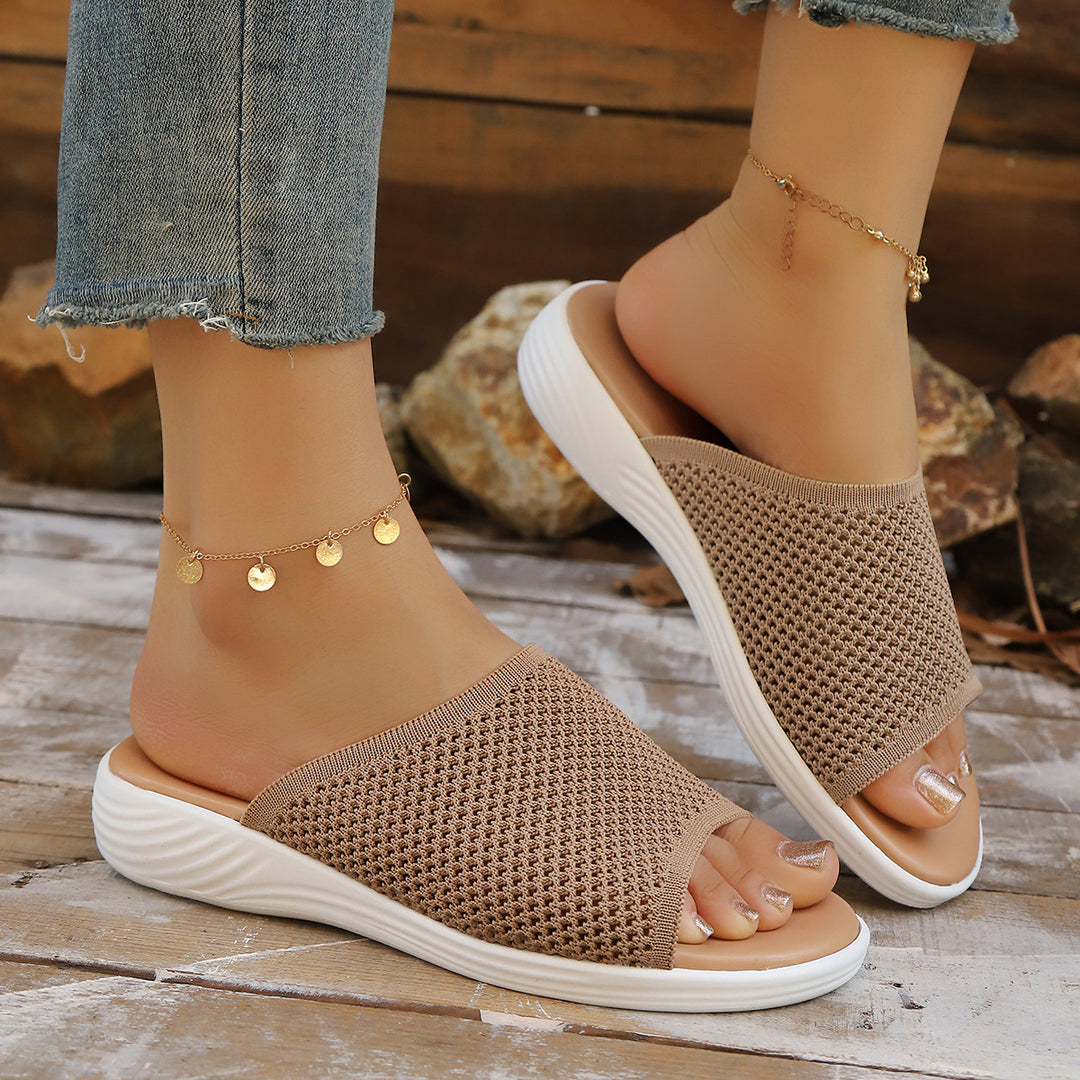 Damen Bequeme Mesh-Pantoletten mit rutschfester Sohle EB