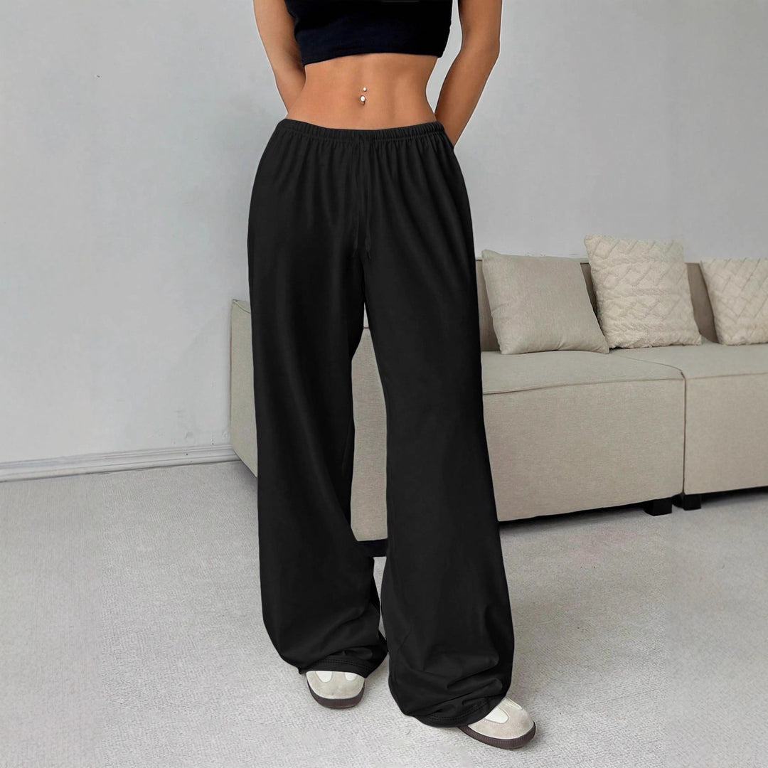 Damen nan weiter Highwaist Palazzo-Jogger mit elastischem Komfortbund, Kordelzug und seitlichen Eingrifftaschen EB
