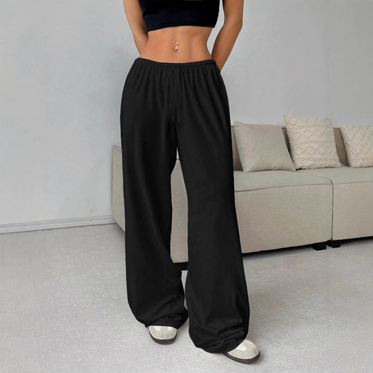 Damen nan weiter Highwaist Palazzo-Jogger mit elastischem Komfortbund, Kordelzug und seitlichen Eingrifftaschen EB