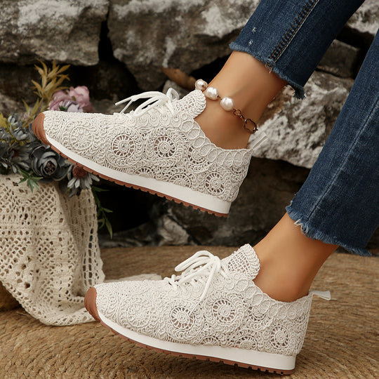 Damen  gestrickte Slip-On Plateau-Sneaker mit atmungsaktivem Obermaterial und gepolstertem Komfortfußbett EB