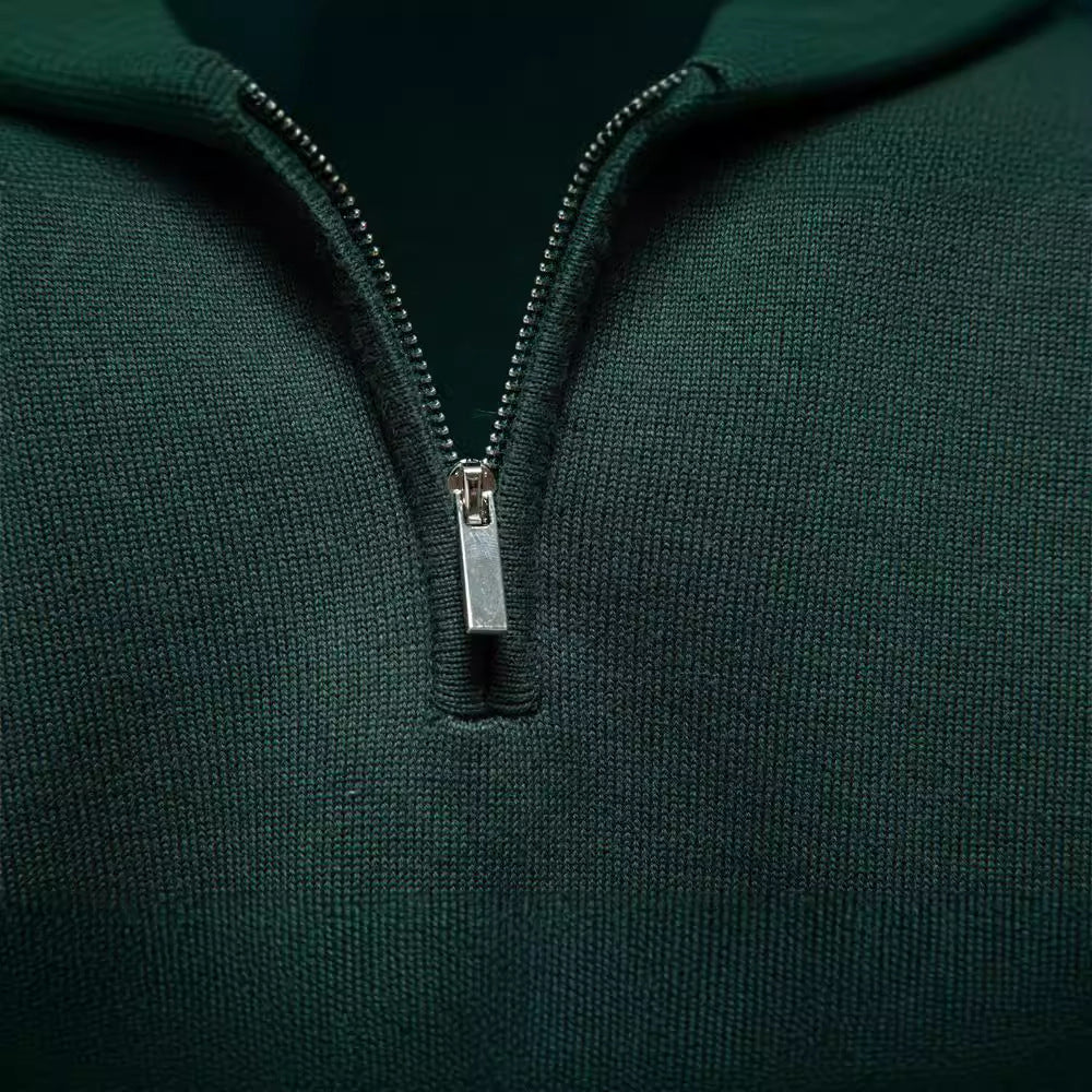 Herren Pullover mit kurzem Reißverschluss und modischem Stehkragen EB