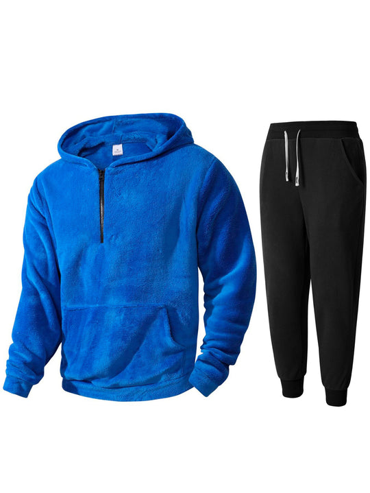 Herren kuscheliges Fleece-Hoodie und Jogginghose Set EB