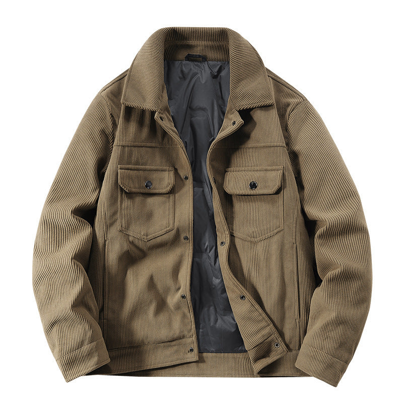 Herren Cordjacke mit gesteppter Thermofütterung und aufgesetzten Brusttaschen EB
