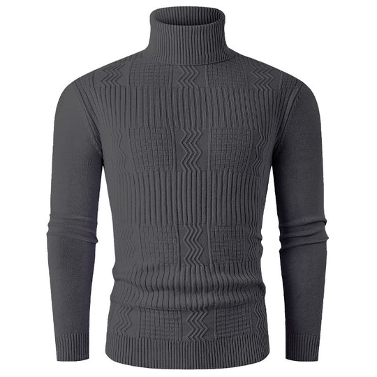 Herren eleganter Rollkragenpullover mit strukturiertem Design EB