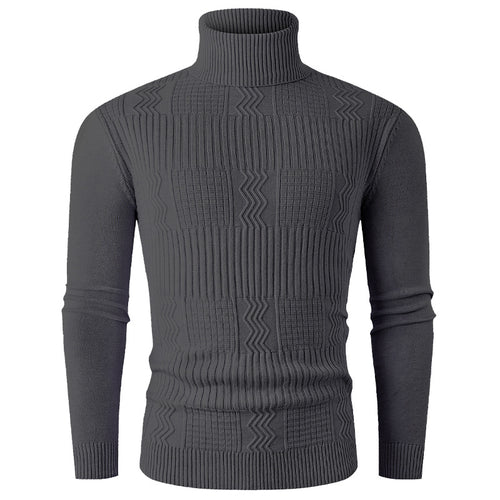 Herren eleganter Rollkragenpullover mit strukturiertem Design EB
