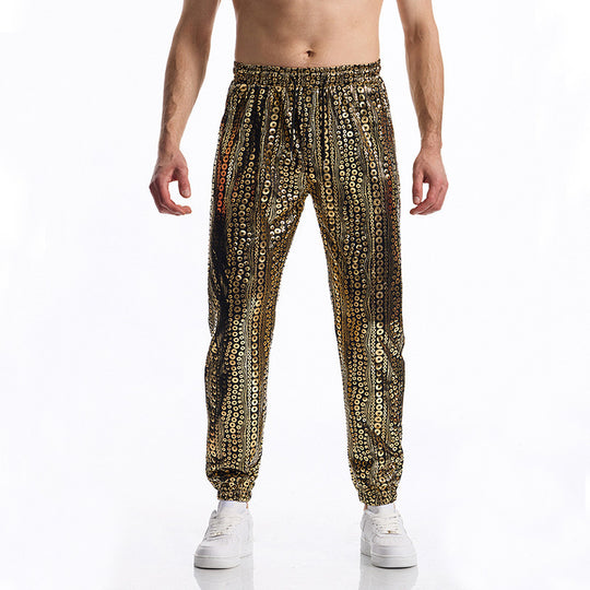 Herren Glamouröse Pailletten-Jogginghose EB