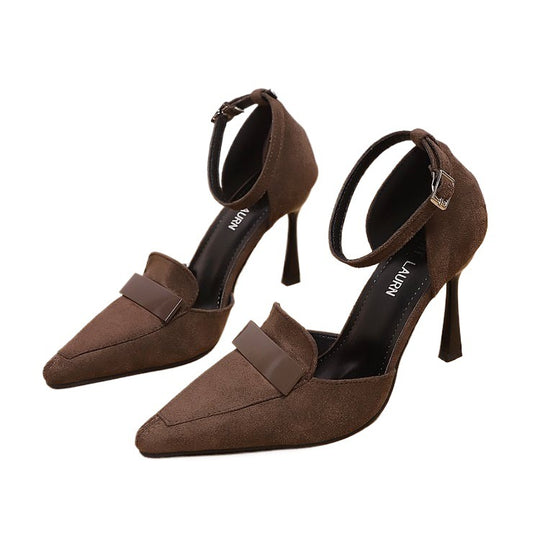 Damen Elegante High-Heel Sandalen mit verstellbarem Knöchelriemen EB