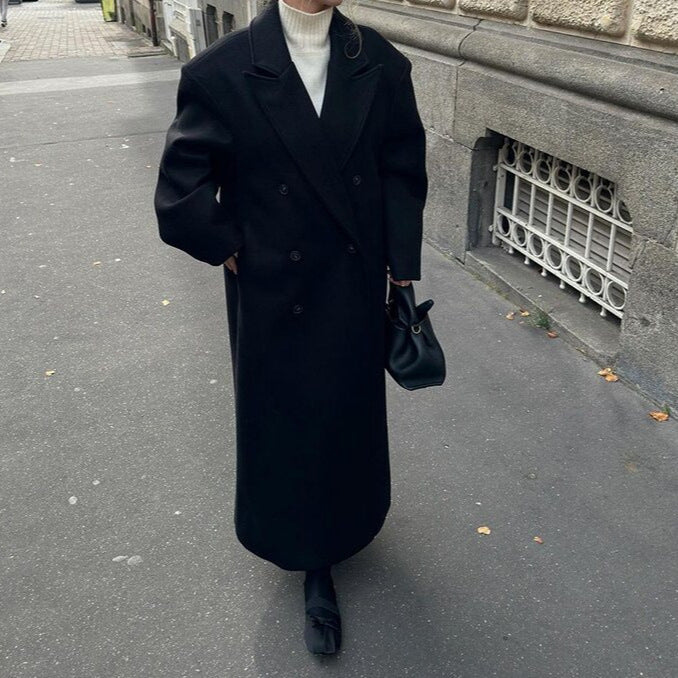 Damen Eleganter doppelt geknöpfter Trenchcoat mit taillierbarem Gürtel und schickem Schnitt EB