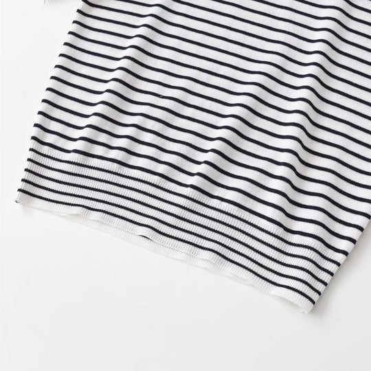 Damen gestreiftes T-Shirt mit kurzen Ärmeln EB