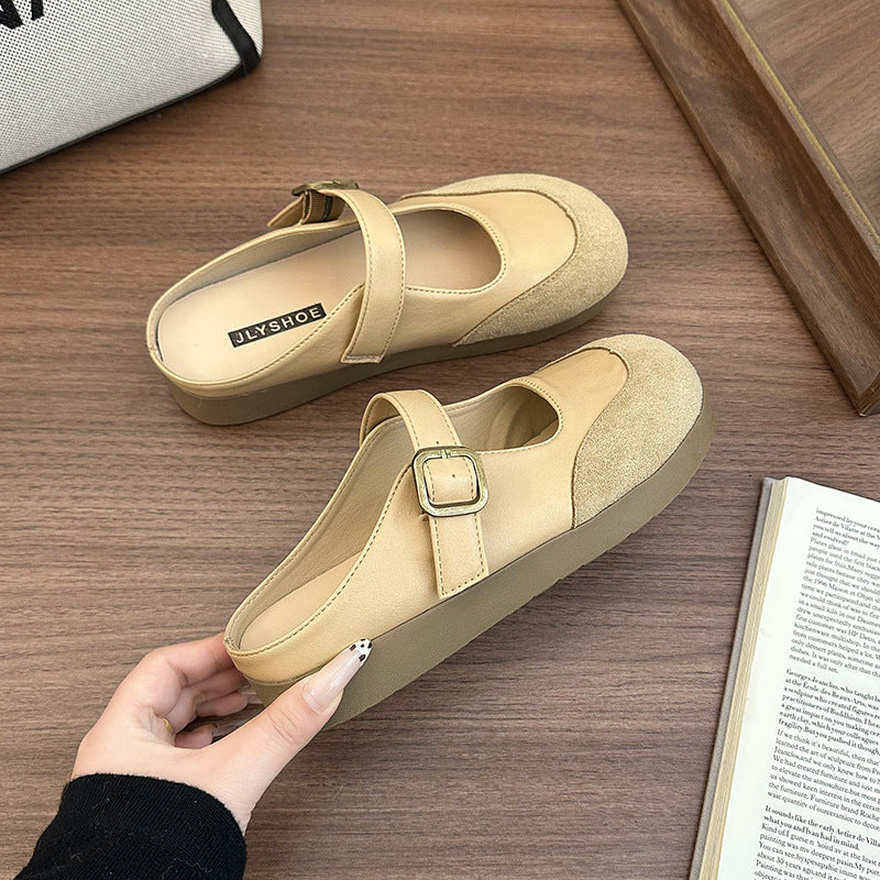 Damen Mules mit modischem Riemchen und komfortablem Fußbett EB