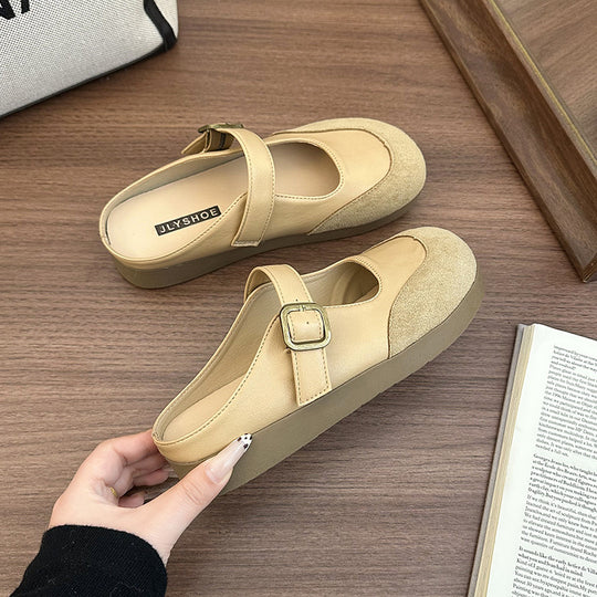 Damen Mules mit modischem Riemchen und komfortablem Fußbett EB