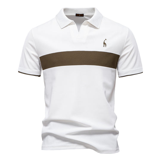 Herren Poloshirt mit modernem Blockdesign und hochwertiger Baumwollmischung EB