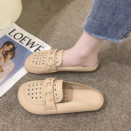 Damen Komfortable Slip-On Mokassins mit verspieltem Herzdetail EB