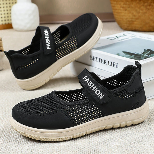 Damen Atmungsaktive Freizeit-Sneaker mit verstellbarem Klettverschluss EB
