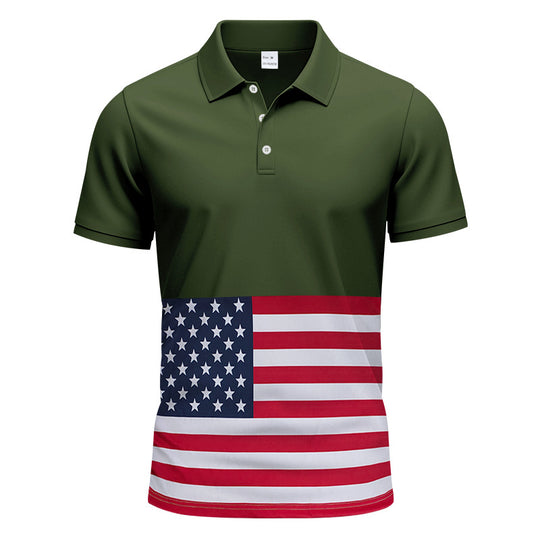 Herren Poloshirt mit einzigartigem Flaggenmotiv und moderner Passform EB