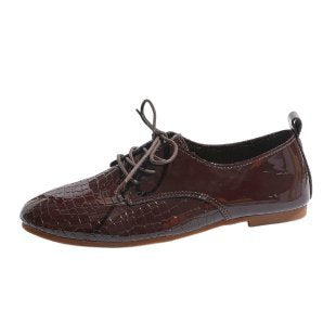 Damen Schnürschuhe im schimmernden Lackdesign mit Rautenprägung EB